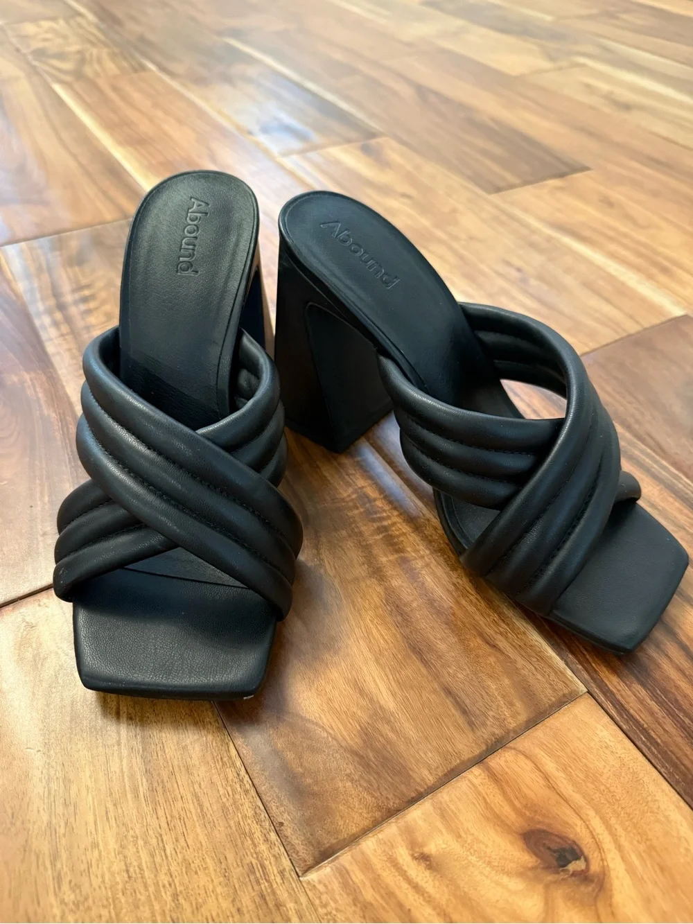 Abound Black Quilted Crisscross Block Heels. Never worn. Excellent condition